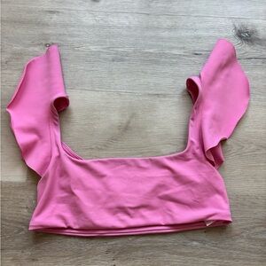 Hill House Home - Isla Pink Ruffle Women's Swimsuit Top - size S